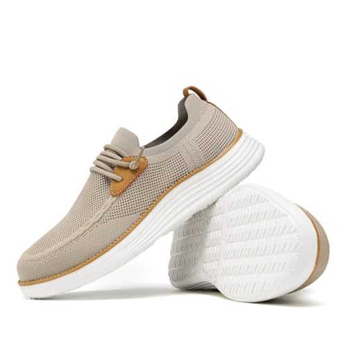 Image of Wrezatro Men's Arch Support Casual Slip-on Shoes Loafers for Men Non Slip Comfortable Shoes