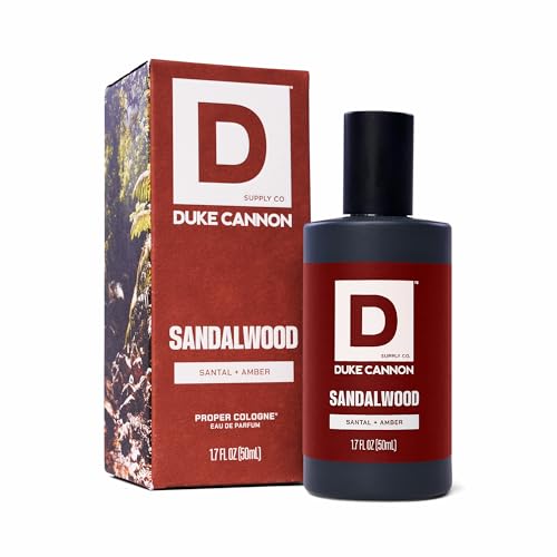 Duke Cannon Proper Cologne for Men, Sandalwood (Santal + Amber), Long-Lasting Eau de Parfum, 1.7 fl...