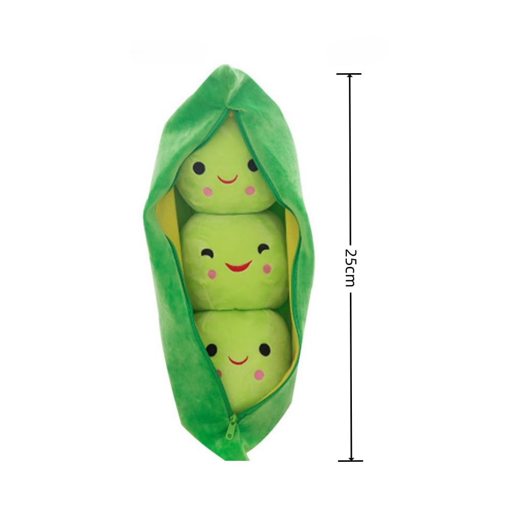 Peluche Di Piselli Morbido E Divertente - Con 3 Piselli In Un Baccello, Espressioni Diverse, Giocattolo Antistress Per Bambini E Adulti (500/1000 G)