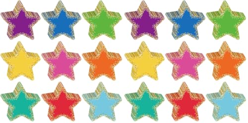 Image of Seajan 108 Pcs Confetti Star Cutouts for Classroom 5.5 Inch Large Bulletin Board Paper Star Decor Assorted Colors Accent for DIY Craft Office School Projects Party Supplies (Pack of 2)