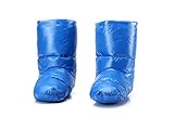 Down Slippers Warm Socks Lightweight- for Women,Men,Kids Camping Hiking Sleep Socks Indoor Outdoor Packable Cozy Socks Include 100% Feather,Keep Warm 24-Hour Blue