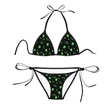 Galaxy Alien Bikini Set for Women Swimsuit Halter Triangle Tie Side Bikini Two Piece Bathing Suit