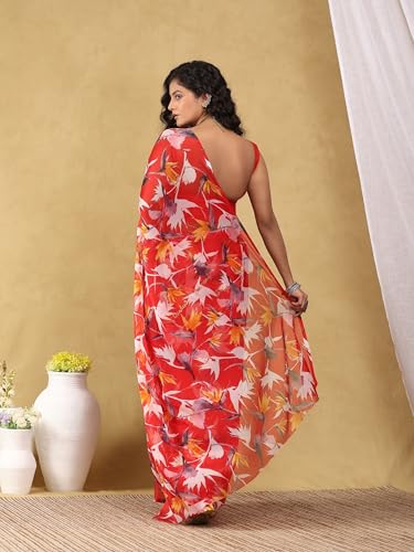 Image of Garden Vareli Floral Print Nara Chiffon Saree 73475