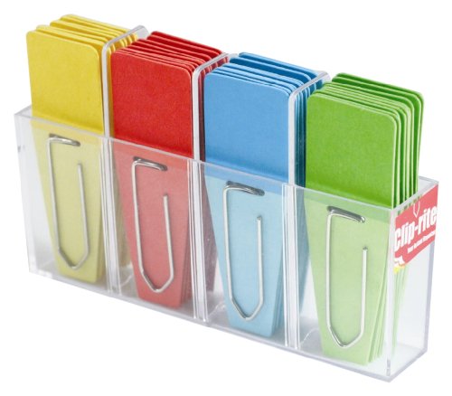 Clip-rite Clip-Flags Solid Y/R/B/G 9 Clip-Tabs per color Dispenser included 36 pieces (CRT-027 )