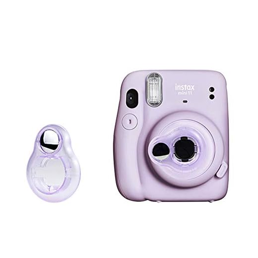 MUZIRI KINOKOO Närbild lins för Fujifilm Instax mini 11 med självporträtt spegel, FUJI Instax mini 11 selfie-objektiv-lila