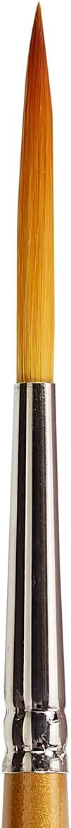 KINGART Premium Original Gold 9050-1 Script Liner Series Artist Brush, Golden Taklon Synthetic Hair, Short Handle, for Acrylic, Watercolor, Oil and Gouache Painting, Size 8
