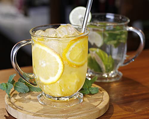 Luxu 24 Oz Glass Coffee Mugs(Set Of 2),Large Clear Coffee Mug,Glass Mugs With Handles For Hot And Cold Beverages,Durable Mugs For Tea, Cappuccino, Latte,Coffee,Juice,Milk,Hot Chocolate,Beer Mugs #TOP4