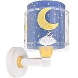 Dalber kinder Wandlampe, Kinderlampe Wandleuchte Moon Dreams Tiere Wolken Sterne Mond, 76639, E27, Blau