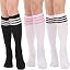 3 Pairs Knee High: White, White, Black