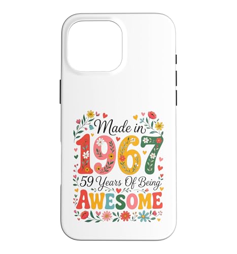 59 Year Old Made in 1967 Retro Floral 59th Birthday Women �X�}�z�P�[�X iPhone 16 Pro Max �p
