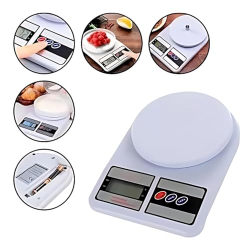 Balança Digital de Cozinha, Até 10 kg, Escala 1grama Balança de Precisão, Pesa Alimentos e Pequenos