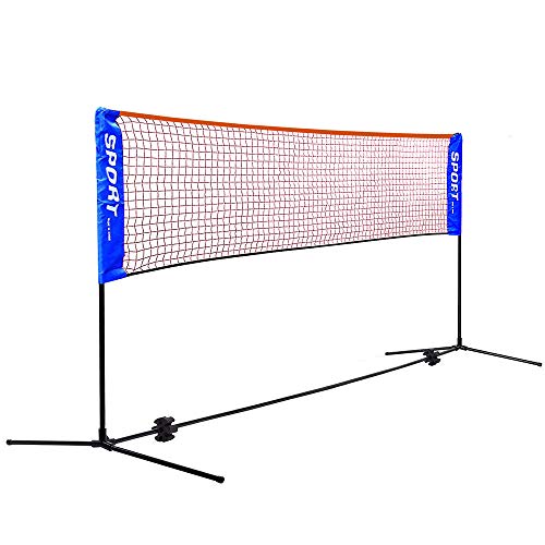 image for AKOZLIN Portable Adjust Height 2.8-5ft Badminton Net Set,10ft Wide Ava