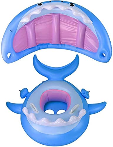 Wuluwala Baby Float Swimming Pool Toddler Floaties With Inflatable Canopy Shark Swim Rings Adjustable Sunshade Kids Water Toys Suitable For 1-3 Years Old #TOP4