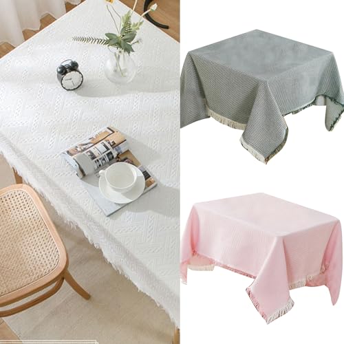 Nappe en coton et lin lavable de qualité supérieure pour table Noël - 3