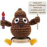 Birthday Gift for Women Men - Tiny Poo Funny Crochet Figurine with 30 Hilarious Bday Wishes | Cute Gag Gift for Friends Best Friend Coworker Sister Brother Adult Happy Birthday Present Novelty Decor