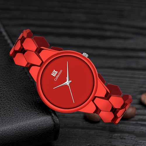Image of IIK COLLECTION Watch for Women Round Dial |Analogue Quartz Movemnet Ladies Watch|Long Battery Life|Stainless Steel Adjustable Bracelet Chain Strap|Fancy Clasp Safety Watch for Woman