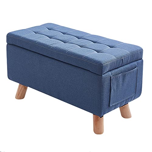 Tabouret de rangement robuste de grande capacité en lin - 2