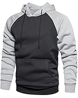 Simple design: contrast hoodie, men's basic hooded sweater, kangaroo pocket, classic vintage colour coordination Keep warm: ribbed knit cuffs for optimum shape retention on sleeves and hem, elastic cuffs and hem keep you warm. Men's basic hoodie: med...