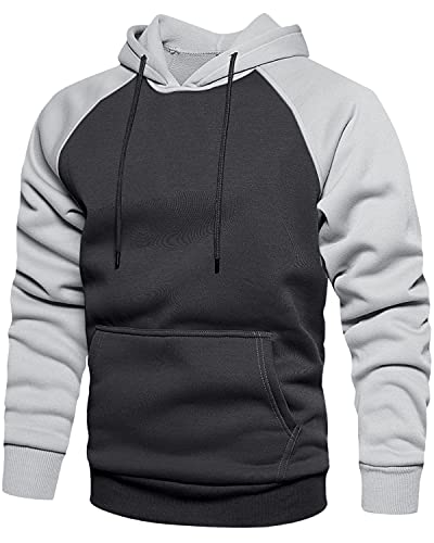 MANLUODANNI Herren Raglan Hoodie, Kapuzenpullover Men's Schlichter Vintage...