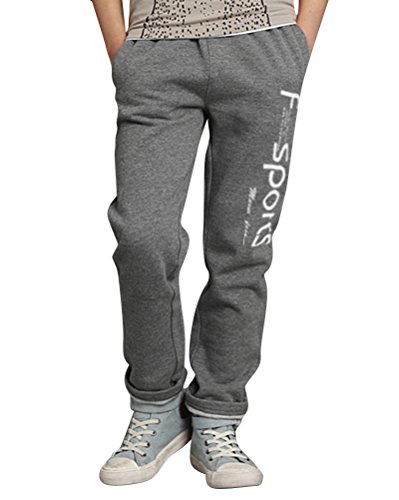 DianShao Pantalones De Deporte Niños Casual Impreso Pantalón Largo De Jogging Negro Gris 110
