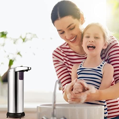 Automatic Soap Dispenser, 3 Gear Adjustable Stainless Steel Dish Soap Dispenser with Motion Sensor Waterproof Base, Liquid Pump for Bathroom Kitchen