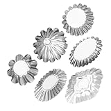 HAKIDZEL 6 piezas Molde para Tartas de Acero Inoxidable Moldes Multifuncionales para Hornear Tartaletas y Pasteles Resistente Rápida Conducción Térmica para Postres y Reuniones Familiares