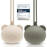 CAJA Schnullerbox 2er Set Schnulleraufbewahrung Silikon BPA frei hygienische Aufbewahrung f&uuml;r Babys und Kleinkinder Panda Design hochwertiges Baby Zubeh&ouml;r Geschenk zur Geburt und Baby Erstausstattung