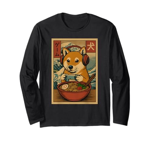 Cute Kawaii Gamer Shiba Inu Ramen Retro Japanese Gaming ����T�V���c
