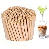 [100 Pcs] 5 Inch Sugarcane Cocktail Short Straws - Disposable Compostable Biodegradable Drinking Straws for Whiskey Bar Club Cocktail Cold Drinks