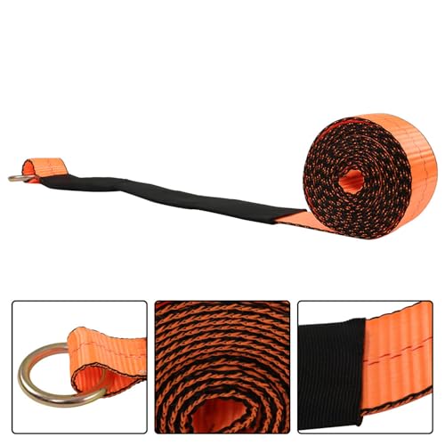 Silscvtt Pro Series Orange Car Tie Down with Chain Anchors Lasso Style 2 Inch x 96 Inch 4 PCS 3,300 lbs Safe Working Load by Silscvtt - Used condition - Image 6