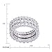 Sterling Silver Cubic Zirconia All-Around Band Stacking Ring Set (Set of 3), Size 7