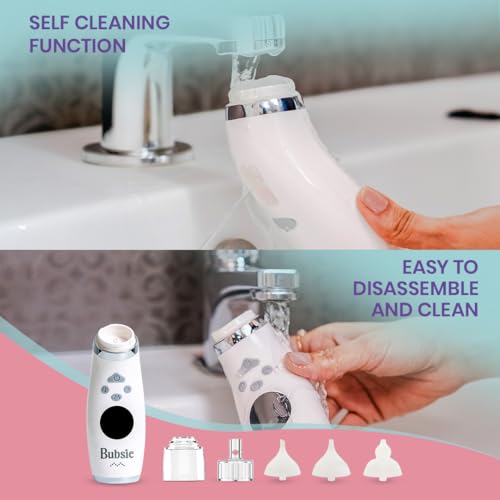 Image of NoseBliss Baby Nose Cleaner Rechargeable IPX6 Waterproof Electric Nasal Aspirator with 5 Suction Levels | 3 Food Grade Soft Silicon Nozzles | Self Cleaning, Music & Light | 1 Year Warranty