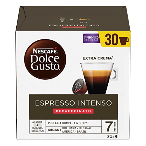 Nescafé DOLCE GUSTO Café Espresso Intenso descafeinado, 30 cápsulas