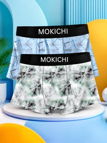 Image of Men's Printed Trunks, Pack of 2 | Abstract Geometric Design | Stretchable Elastic Waistband | Comfortable Regular Fit Underwear