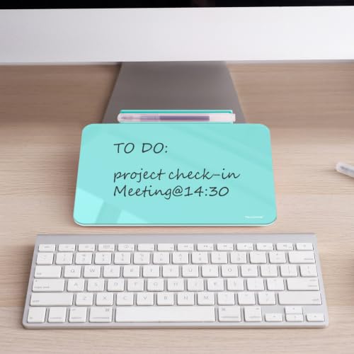 Image of TSJ OFFICE Small Desktop Whiteboard - Glass Dry Erase Board 8 X 6 Inches Tabletop Easel Whiteboard with Stand, Desk Board Buddy for Artist, Teacher and Student