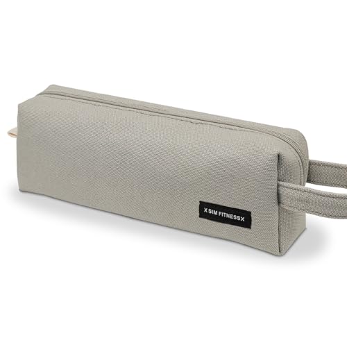 X SIM FITNESSX Federmäppchen Federtaschen Teenager Mädchen Mäppchen Etui Stifte Schulmäppchen Pencil Case Stiftetasche für Schule & Büro (hell Grau)
