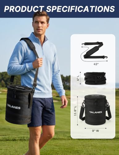 Image of 14-Can Insulated Golf Cart Cooler Bag Keeps Beverages Cold | Large Golf Cooler Sleeve with Adjustable Shoulder Strap & Collapsible Design, Ideal Gift for Golfers