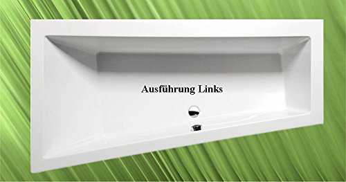 Badewanne ANDRA 170x90cm Ausführung Links mit Wannenfüssen