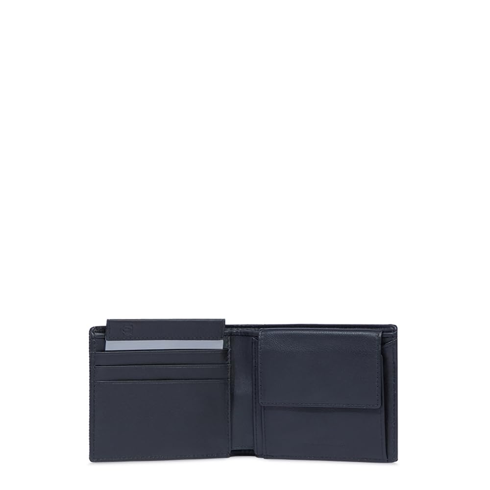 PIQUADRO - Portafoglio Porta Monete Tessuto Bio-based - Uomo - Nero | Sostenibile, Alloggio carte, Resistente, Compatto