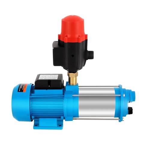 Bomba centrífuga de 1300 W, bomba de agua doméstica presostato, 9,8 bar, 4000 l/h, bomba de jardín, la bomba de agua se puede utilizar en muchos lugares, ahorro de energía (41 x 45 x 15 cm)