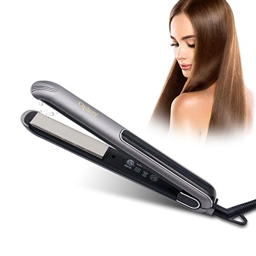 Flat Iron for Hair Professional Hair Straightener Original Solid Ceramic Flat Adjustable Temperature 250-450 °F LCD Screen Curling Iron