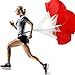 Qtopun 56 Inches Running Speed Training Parachute, Speed Chute Resistance Powerchute Umbrella with Adjustable Strap for Running, Football, Soccer Speed Training (Red)