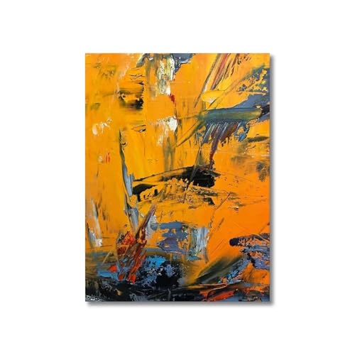 Peinture à l'oil abstraite orange sur toile de qualité supérieure art mural 50x70cm