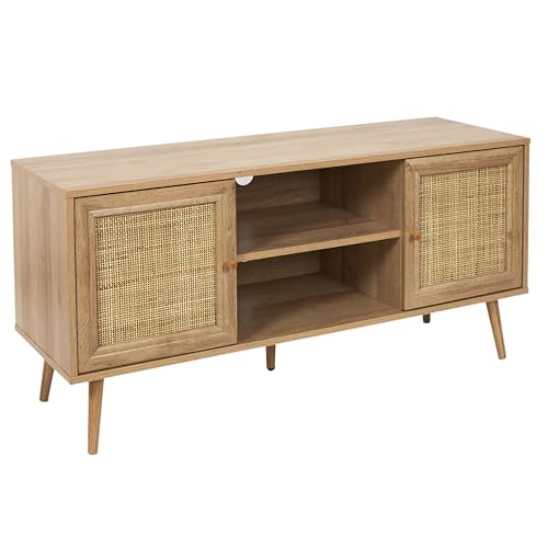 HOME DECO FACTORY - Armoire TV en Bois Marron Bali - Design Moderne et Fonctionnel - idéale pour...
