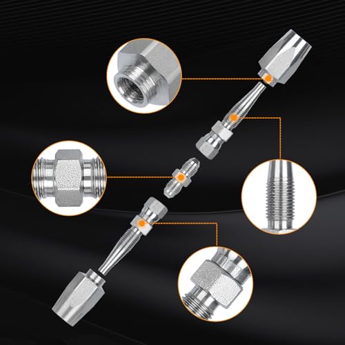Image of 3Packs Reusable Hydraulic Hose Field Repair Kit, 1 /4 inch 3 /8 inch 1 /2 inch Inner Diameter Hydraulic Hose Repair Fitting, 4000 psi Pressure Rating Compatible with R2, R16, R17, R19 2-wire hydraulic hoses,