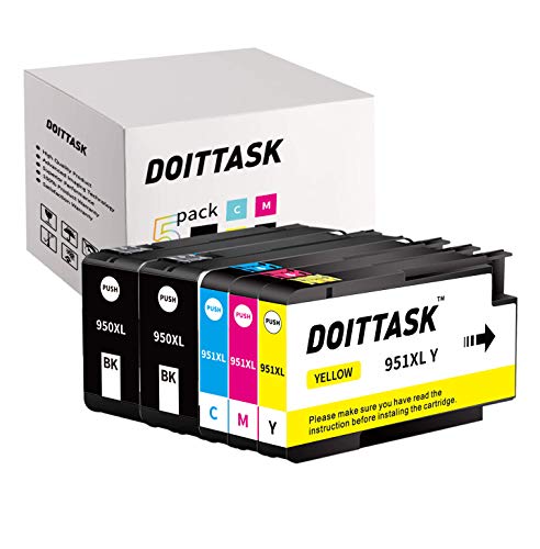 DOITTASK Compatible Ink Cartridge Replacement for 950XL 951XL 950 XL 951 Work with OfficeJet Pro 8600 8610 8620 8100 8615 8625 276DW 251DW 8630 8640 271DW (2 Black 1 Cyan 1 Magenta 1 Yellow)