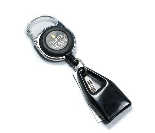 Premium Lighter Leash Retractable Keychain Clip (Black)