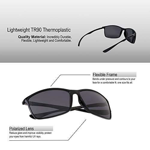 Polarized Flexible Lightweight Sports Sunglasses Bendable TR90 Plastic3