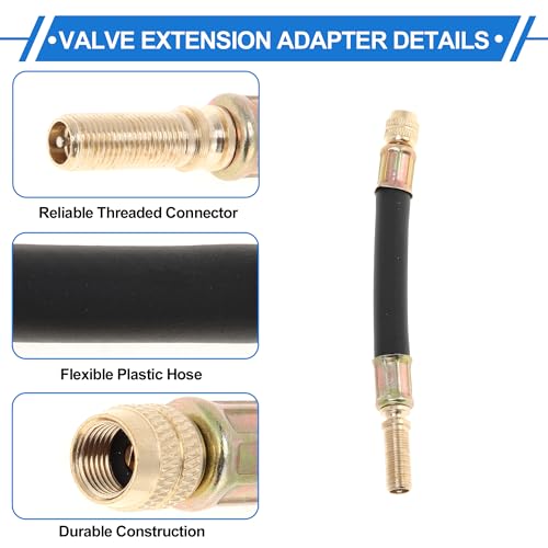 Image of Motoforti 1set 45 Degree Copper Tire Valve Extension with Durable Plastic 125mm Tyre Valve Inflation Adapter for Car Motorcycle RV Truck Bike