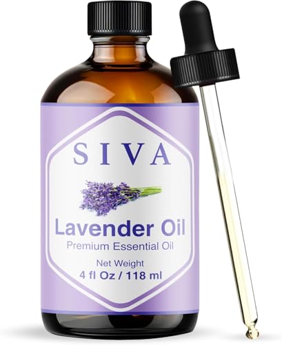 SIVA Lavender Essential Oil 4 Fl Oz for Diffuser Skin & Hair Care Ideal for Massage & DIY Blends with Dropper